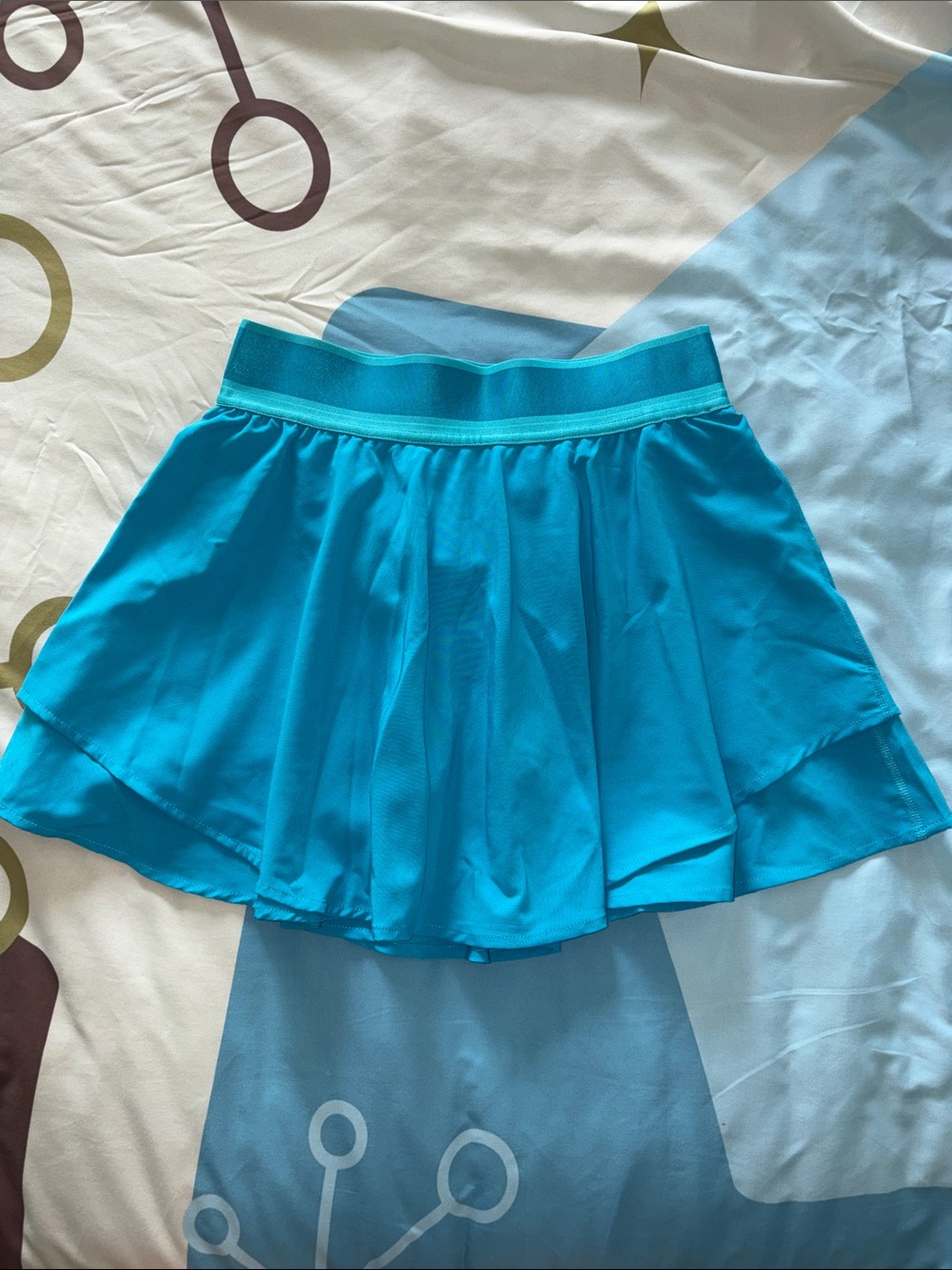 Aqua Flouncy Tennis Skirt